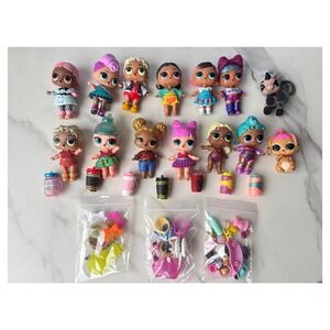 LOL Surprise Doll Lot of 12 Dolls 2 Pets and Accessories Glitter Series Mixed